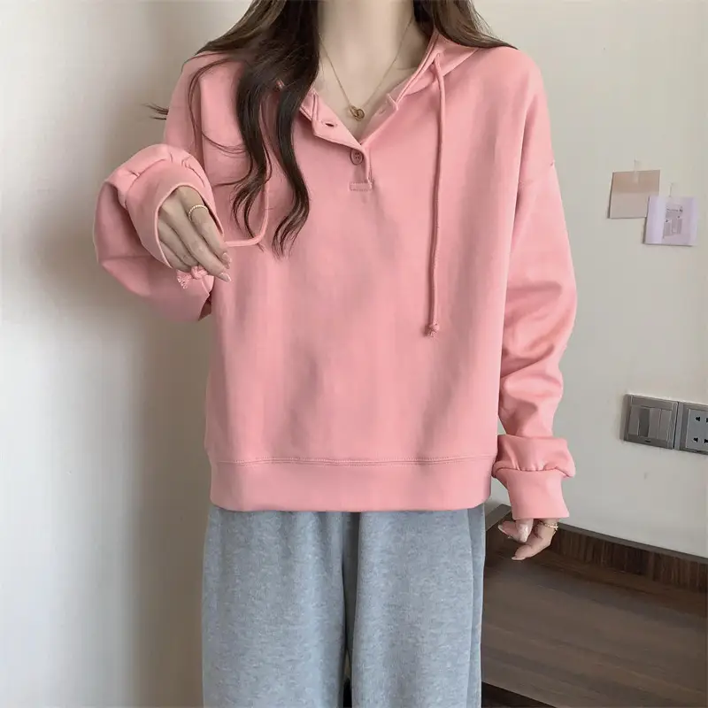 Brown Long Sleeve Hoodie for Women Spring Autumn — feature 22
