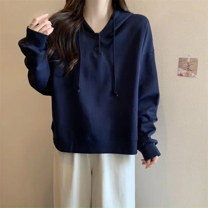 Brown Long Sleeve Hoodie for Women Spring Autumn — feature 23