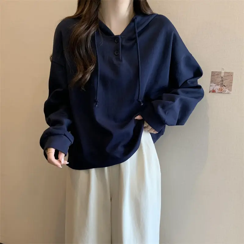 Brown Long Sleeve Hoodie for Women Spring Autumn — feature 24