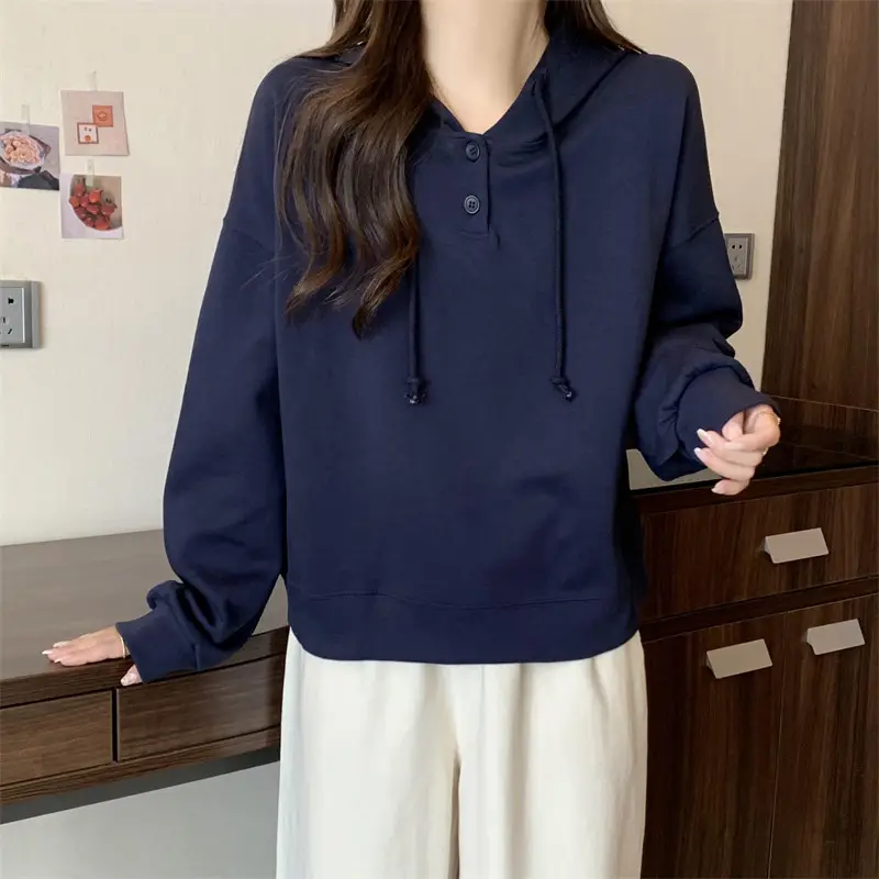Brown Long Sleeve Hoodie for Women Spring Autumn — feature 25