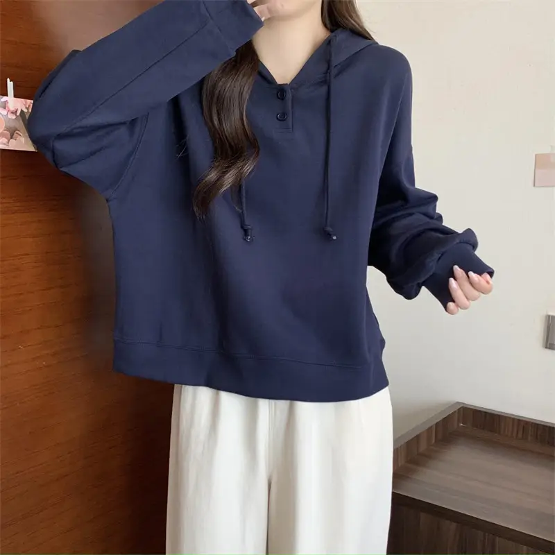 Brown Long Sleeve Hoodie for Women Spring Autumn — feature 26