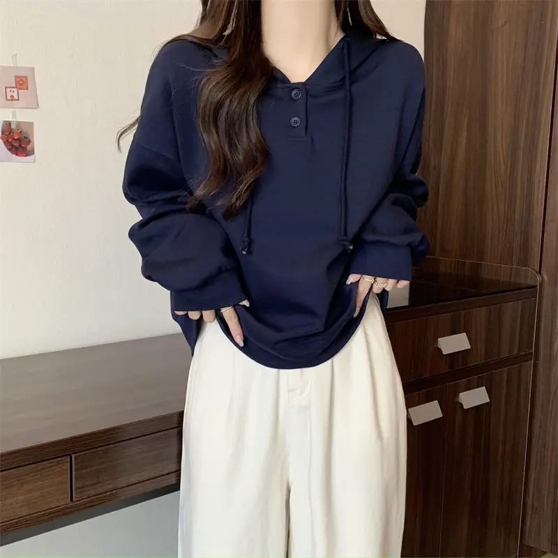 Brown Long Sleeve Hoodie for Women Spring Autumn — feature 27