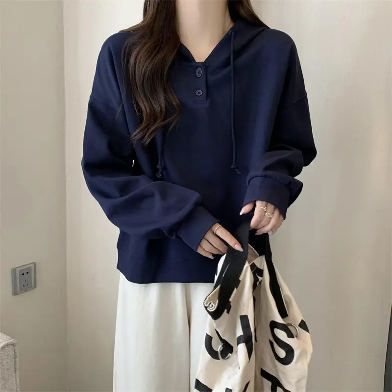 Brown Long Sleeve Hoodie for Women Spring Autumn — feature 28