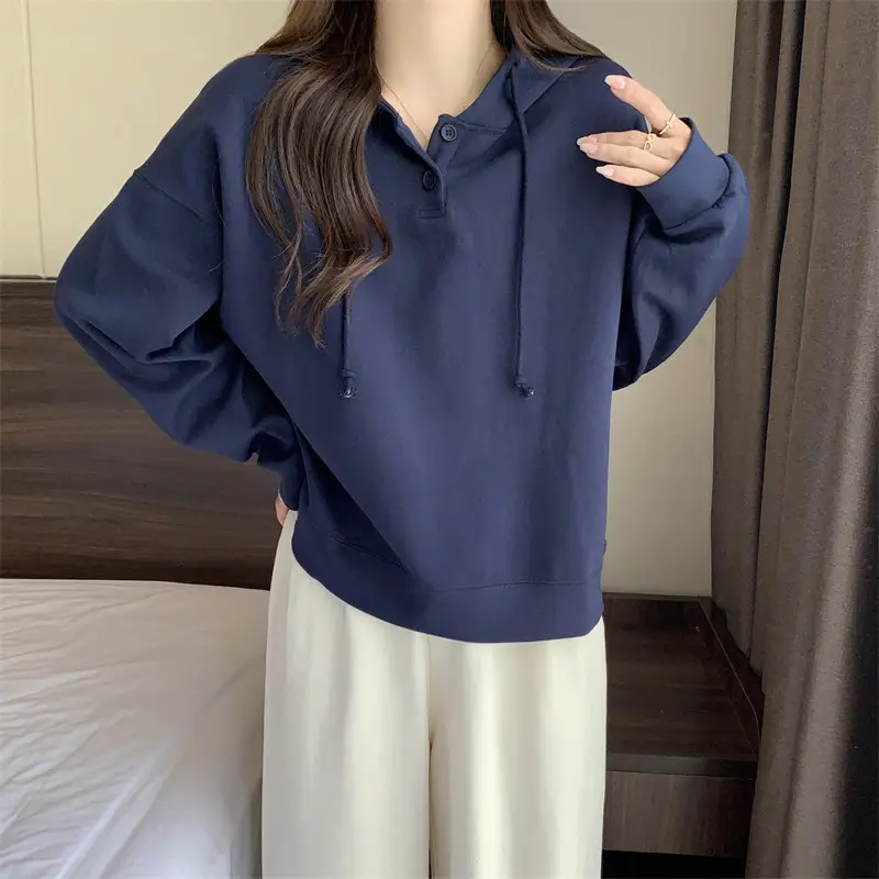 Brown Long Sleeve Hoodie for Women Spring Autumn — feature 29