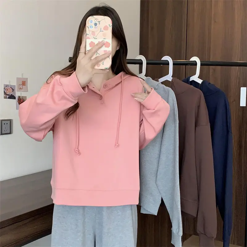 Brown Long Sleeve Hoodie for Women Spring Autumn — feature 30