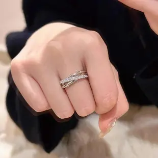 Staggered Silver Chain Ring for Women's Index Finger — feature 15