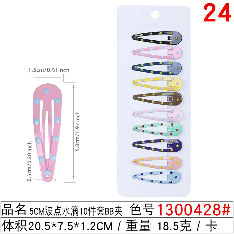 24 Pcs Colorful Hair Clips for Women
