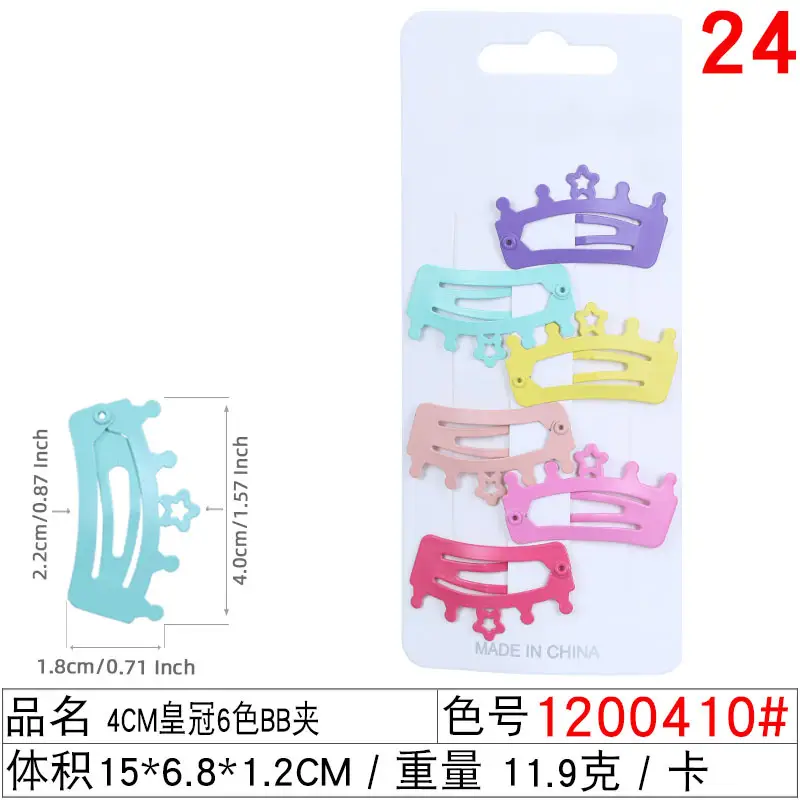 24 Pcs Colorful Hair Clips for Women