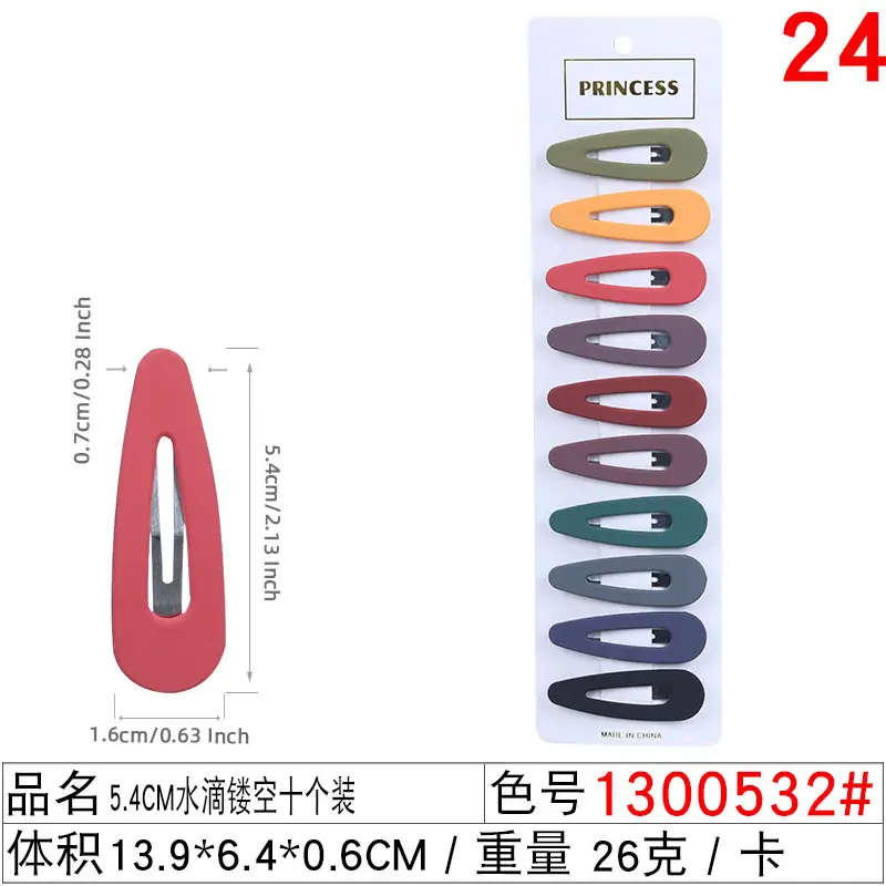 24 Pcs Colorful Hair Clips for Women