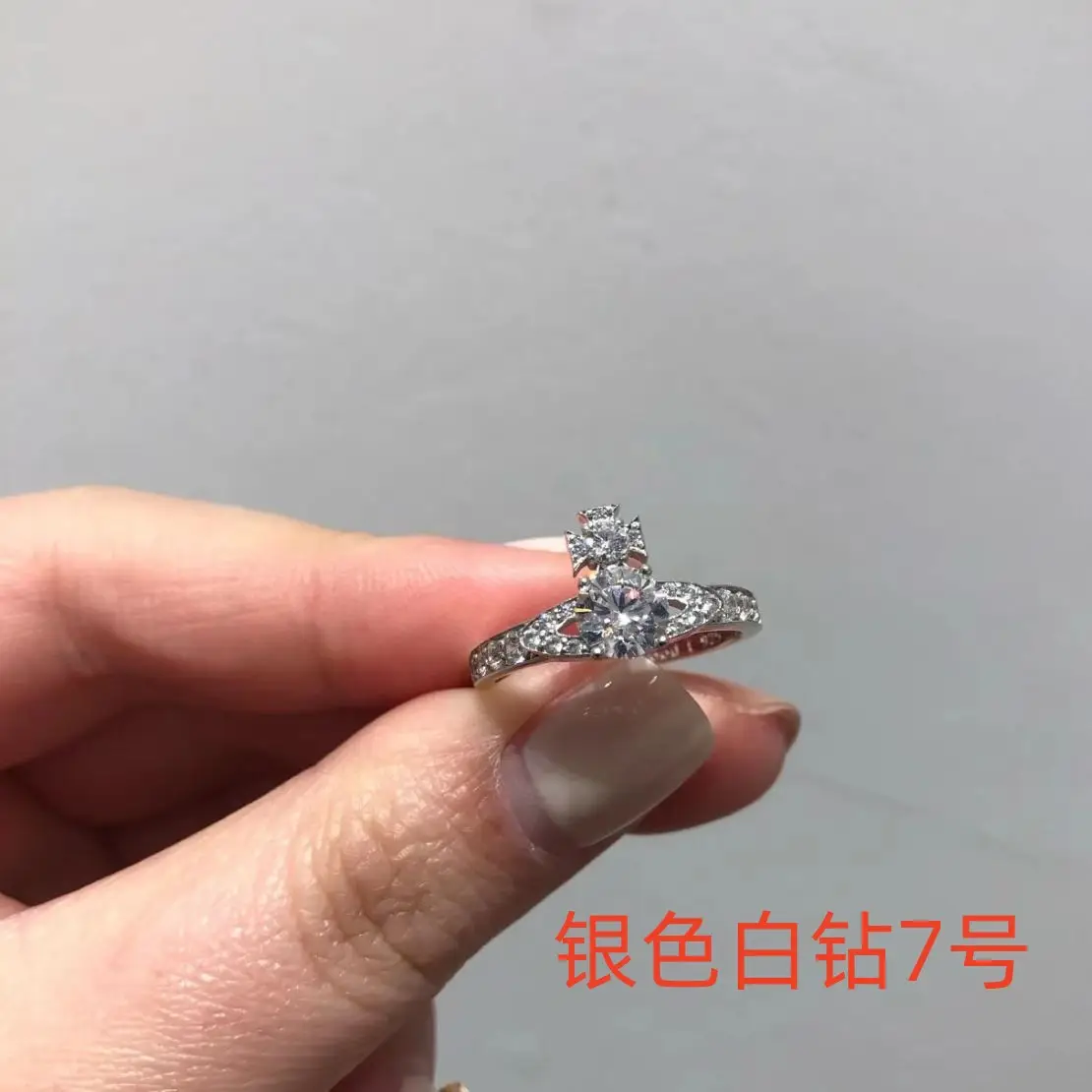 Purple Gemstone Ring for Women Silver Plated 7