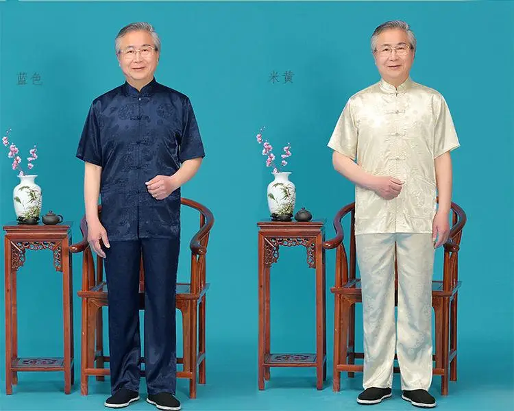 Middle-aged Ice Silk Tang Suit Men Summer Hanfu Wear — feature 12