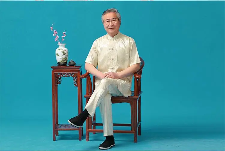Middle-aged Ice Silk Tang Suit Men Summer Hanfu Wear — feature 15