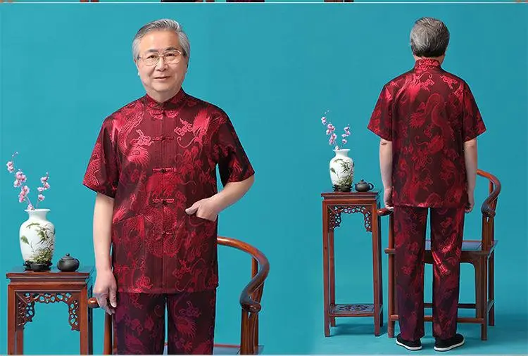 Middle-aged Ice Silk Tang Suit Men Summer Hanfu Wear — feature 18