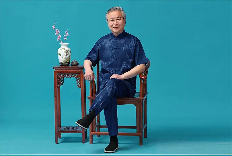 Middle-aged Ice Silk Tang Suit Men Summer Hanfu Wear — feature 19