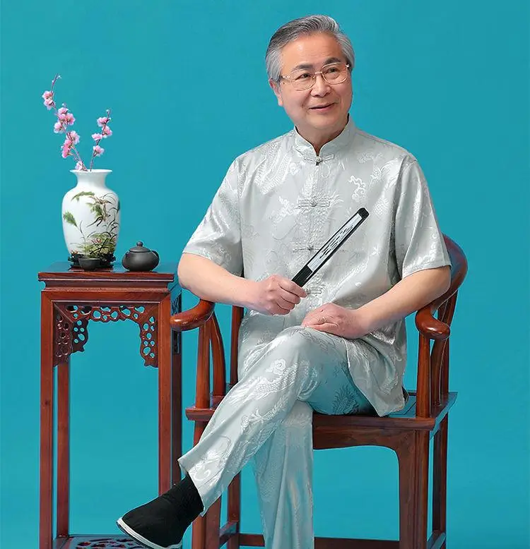 Middle-aged Ice Silk Tang Suit Men Summer Hanfu Wear — feature 6