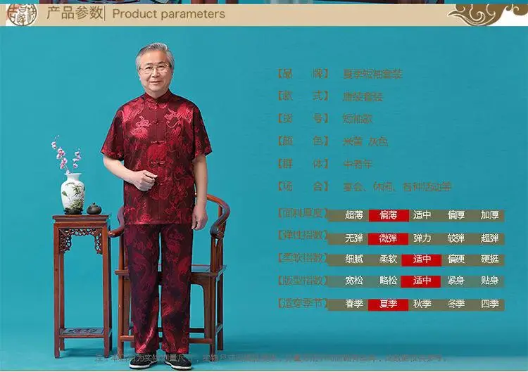 Middle-aged Ice Silk Tang Suit Men Summer Hanfu Wear — feature 7