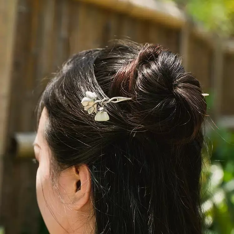 Chinese S925 Silver Lotus Hairpin Hanfu Accessory — feature 3