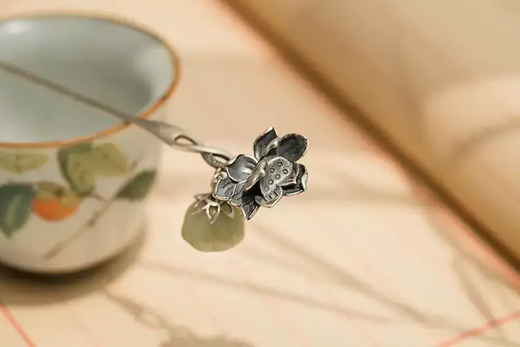 Chinese S925 Silver Lotus Hairpin Hanfu Accessory — feature 4