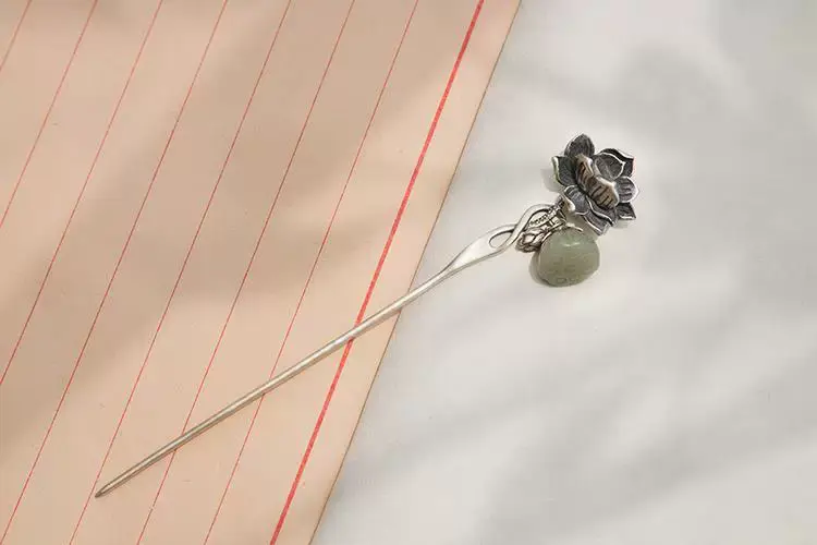 Chinese S925 Silver Lotus Hairpin Hanfu Accessory — feature 8