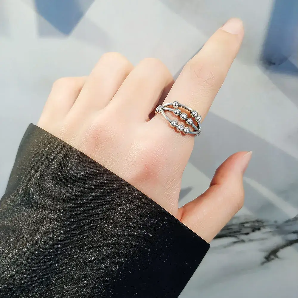 Three Ring Smart Watch with Luxurious Silver Beads - Image 3