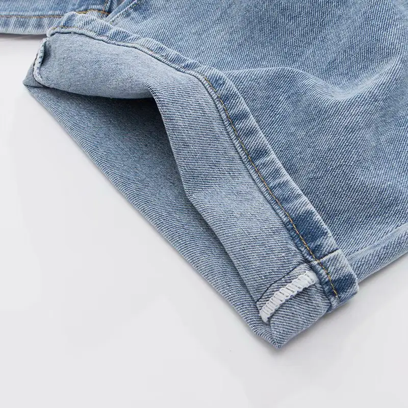 Women Wide Leg Slim Jeans Dark Grey Korean Style - Image 25