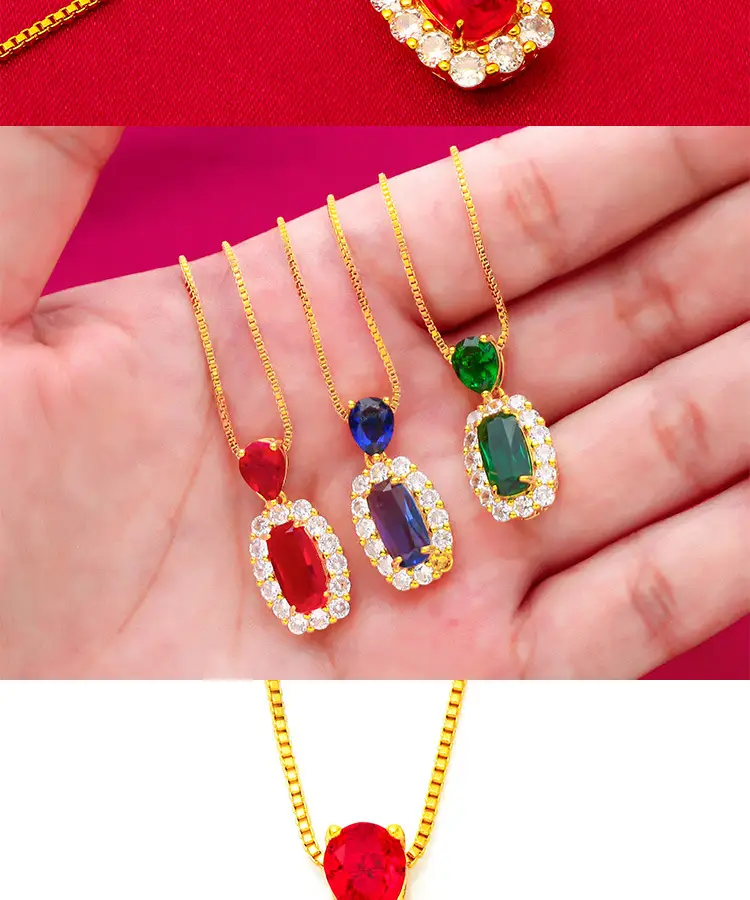 Red Gemstone Pendant Necklace for Women — feature 6
