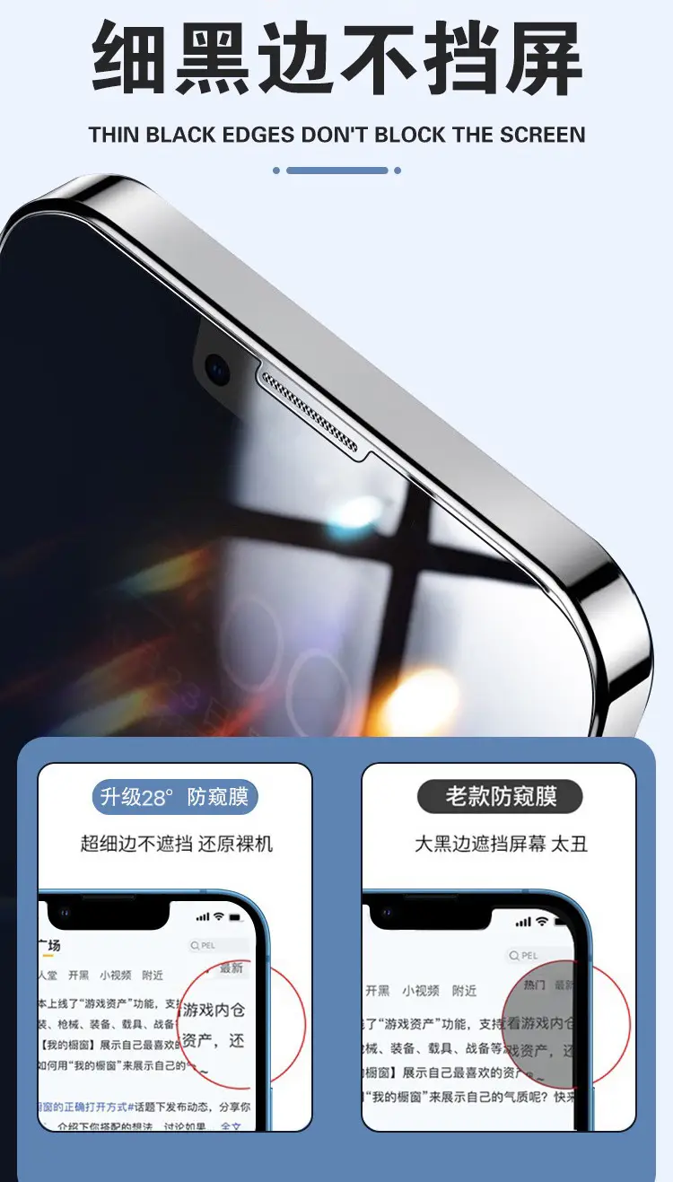 Anti-Peeping Film Tempered Film 15pro Mobile Phone 16pro — feature 7