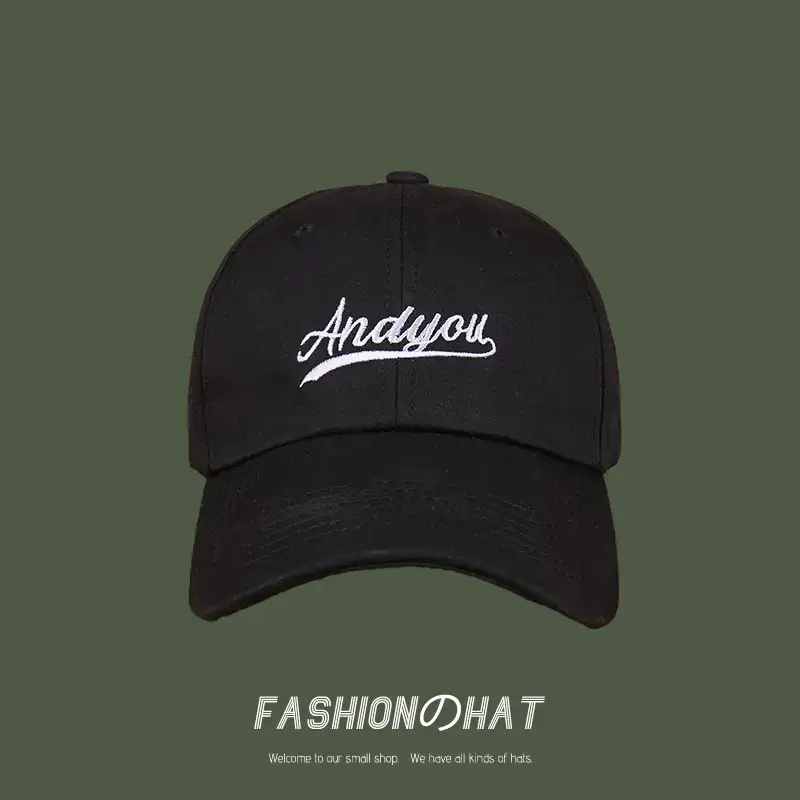 Black Embroidered Baseball Cap with "Aoyou" Design