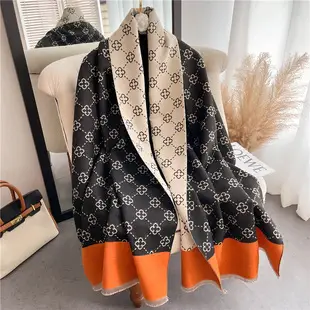Women's Winter Warm Cashmere Scarf with Abstract Print — feature 12