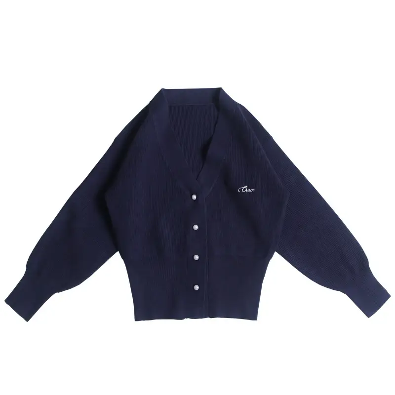 Women's Light Purple Knitted V-Neck Cardigan - Image 7