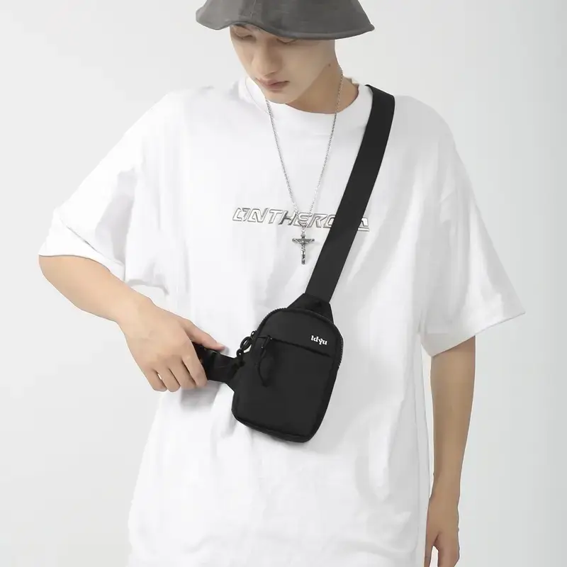 Men's Black Crossbody Bike Bag Nylon Casual Sports
