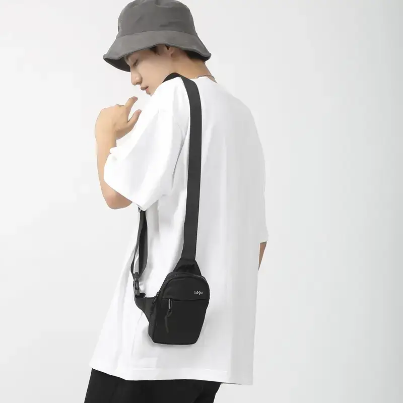 Men's Black Crossbody Bike Bag Nylon Casual Sports