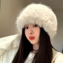 Women Wool Beanie Drawstring Cap Autumn Winter Lazy Wind Stack Cap — feature 6