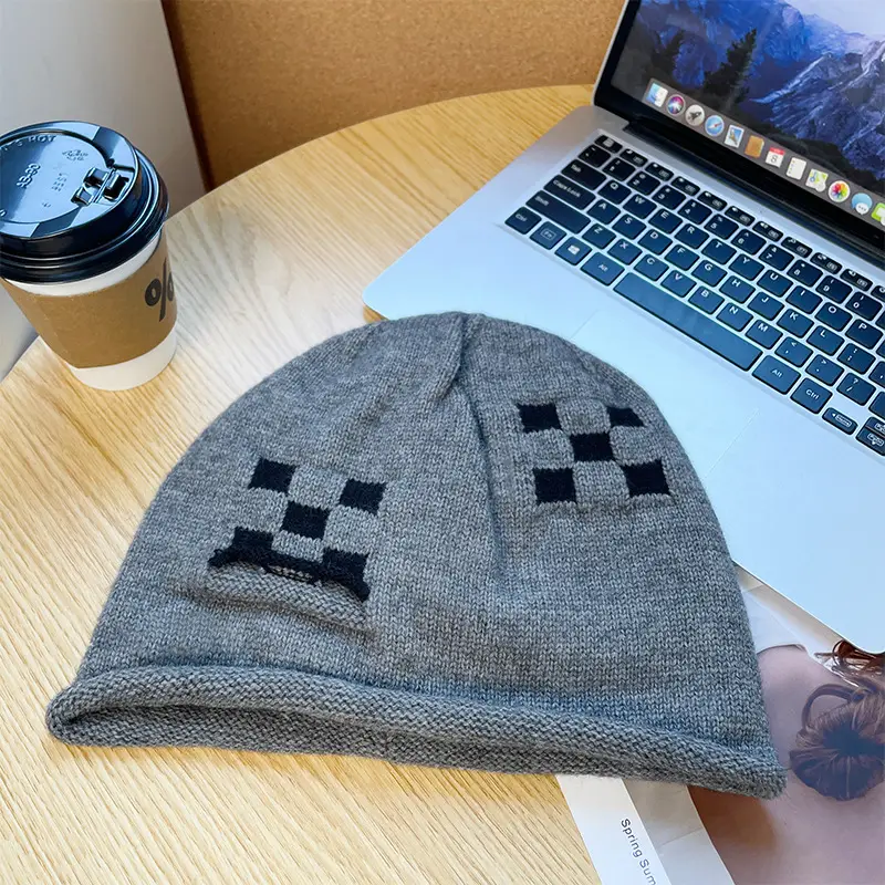 Women Wool Beanie Drawstring Cap Autumn Winter Lazy Wind Stack Cap - Image 6