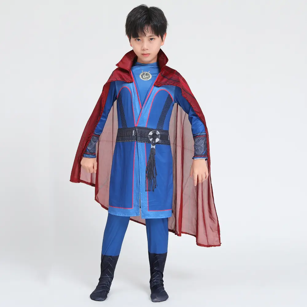 Child Doctor Strange Superhero Costume Blue Red Capable - Image 2