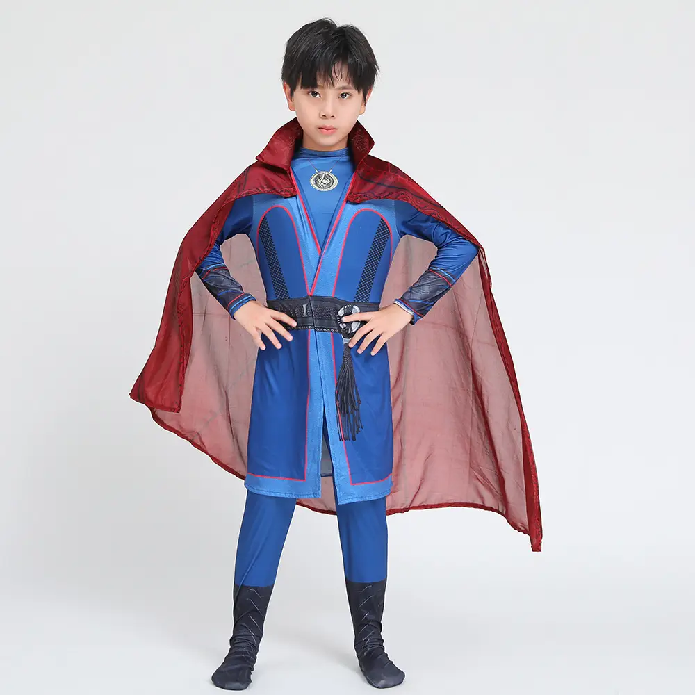 Child Doctor Strange Superhero Costume Blue Red Capable - Image 4