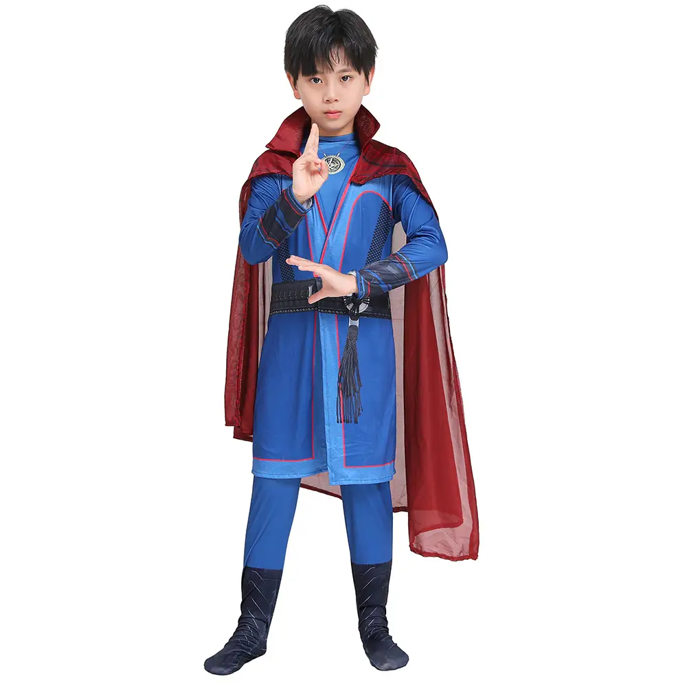 Child Doctor Strange Superhero Costume Blue Red Capable - Image 5