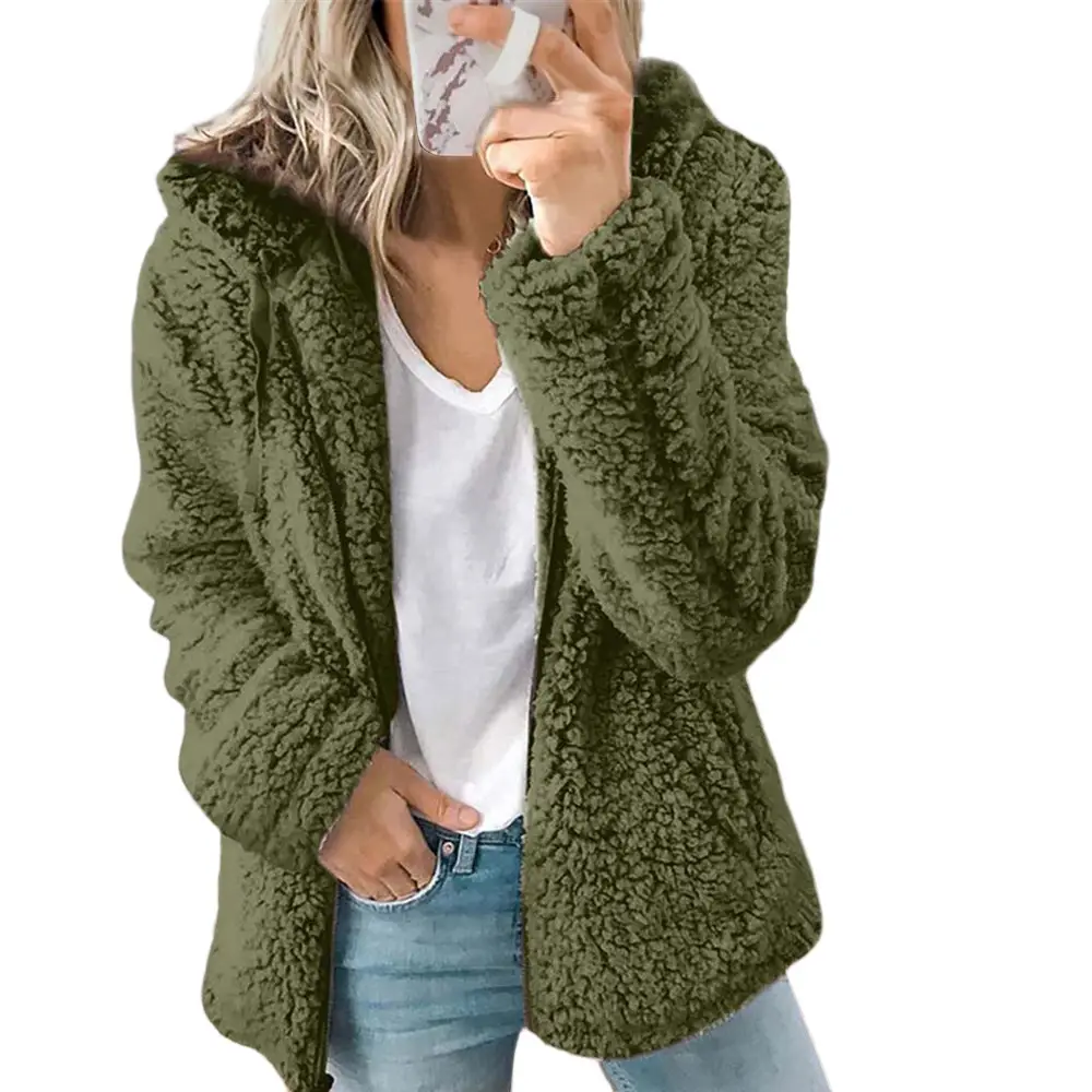 Purple Woolen Hooded Jacket for Women Autumn Winter - Image 11