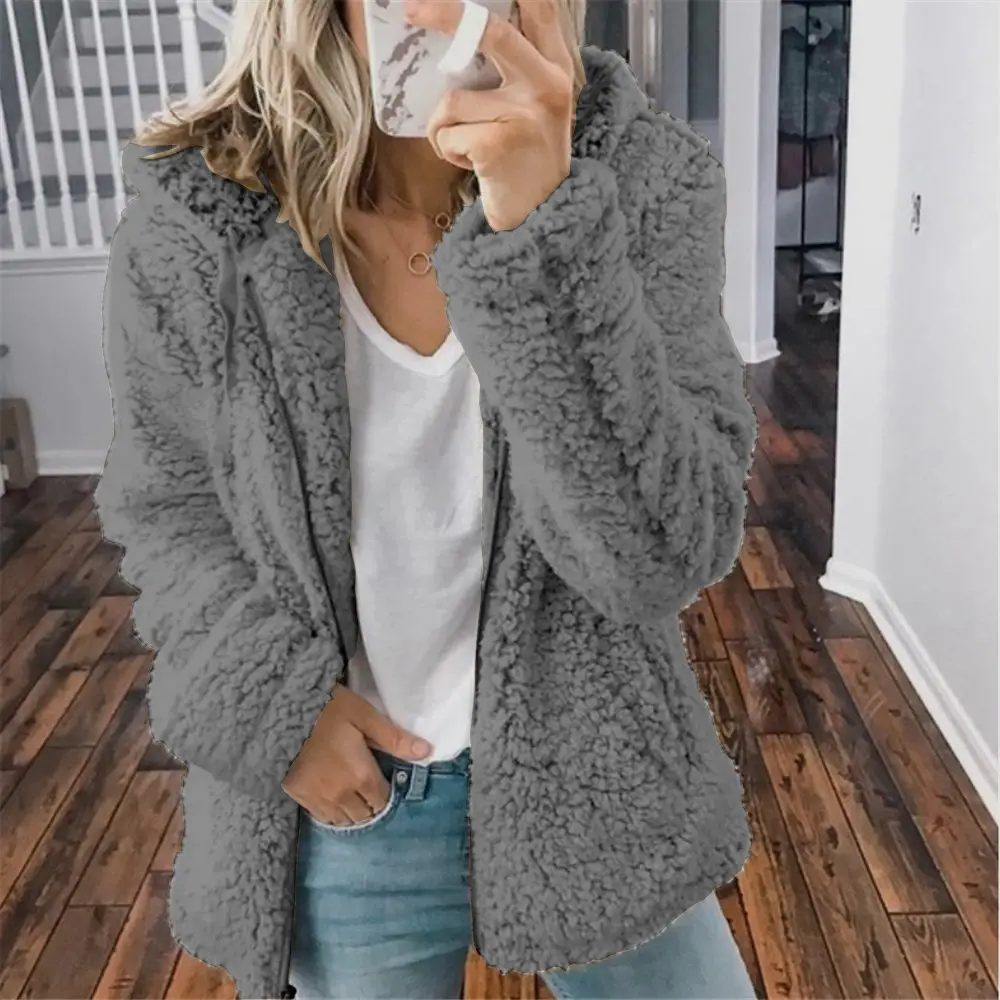 Purple Woolen Hooded Jacket for Women Autumn Winter — feature 60