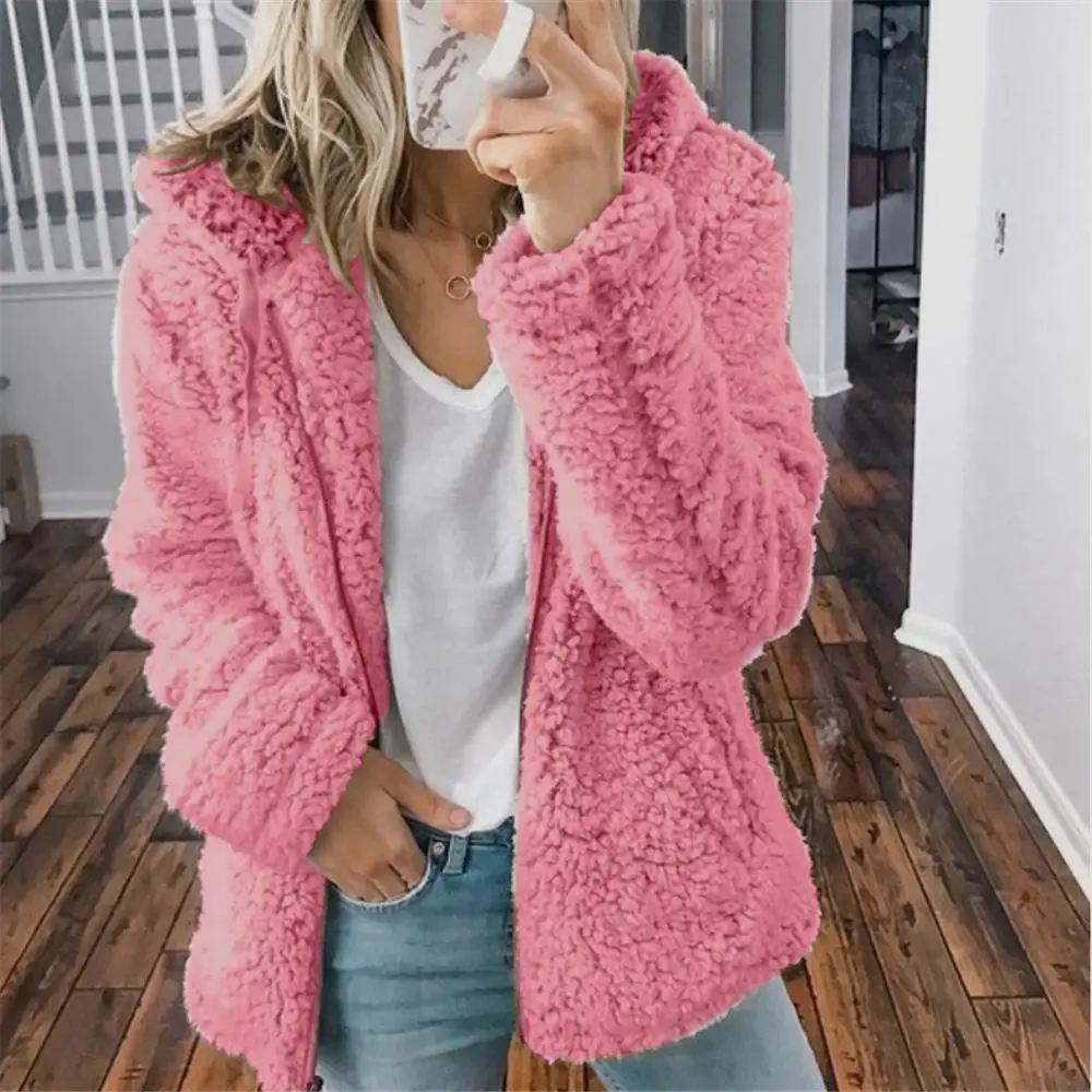 Purple Woolen Hooded Jacket for Women Autumn Winter — feature 62