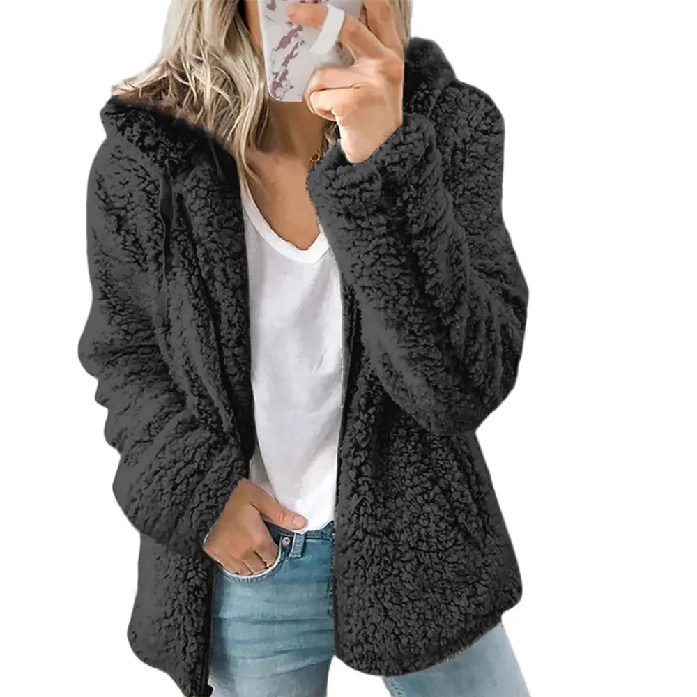 Purple Woolen Hooded Jacket for Women Autumn Winter — feature 67