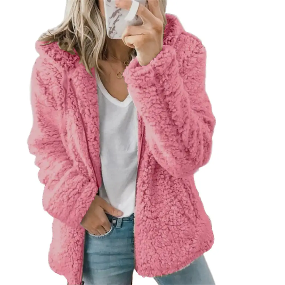 Purple Woolen Hooded Jacket for Women Autumn Winter — feature 68