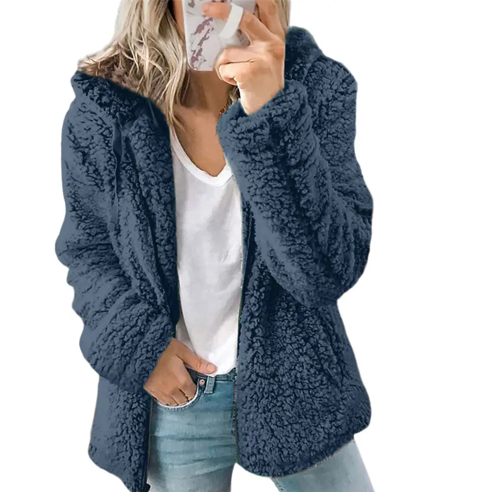 Purple Woolen Hooded Jacket for Women Autumn Winter — feature 71