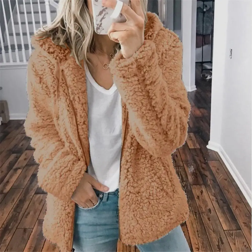 Purple Woolen Hooded Jacket for Women Autumn Winter - Image 5
