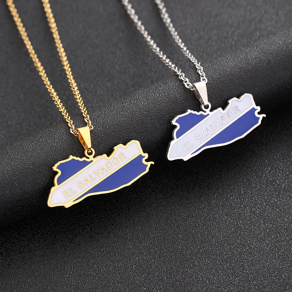 Men Women Couple Geometric Titanium Necklace with USA Flag Design — feature 9