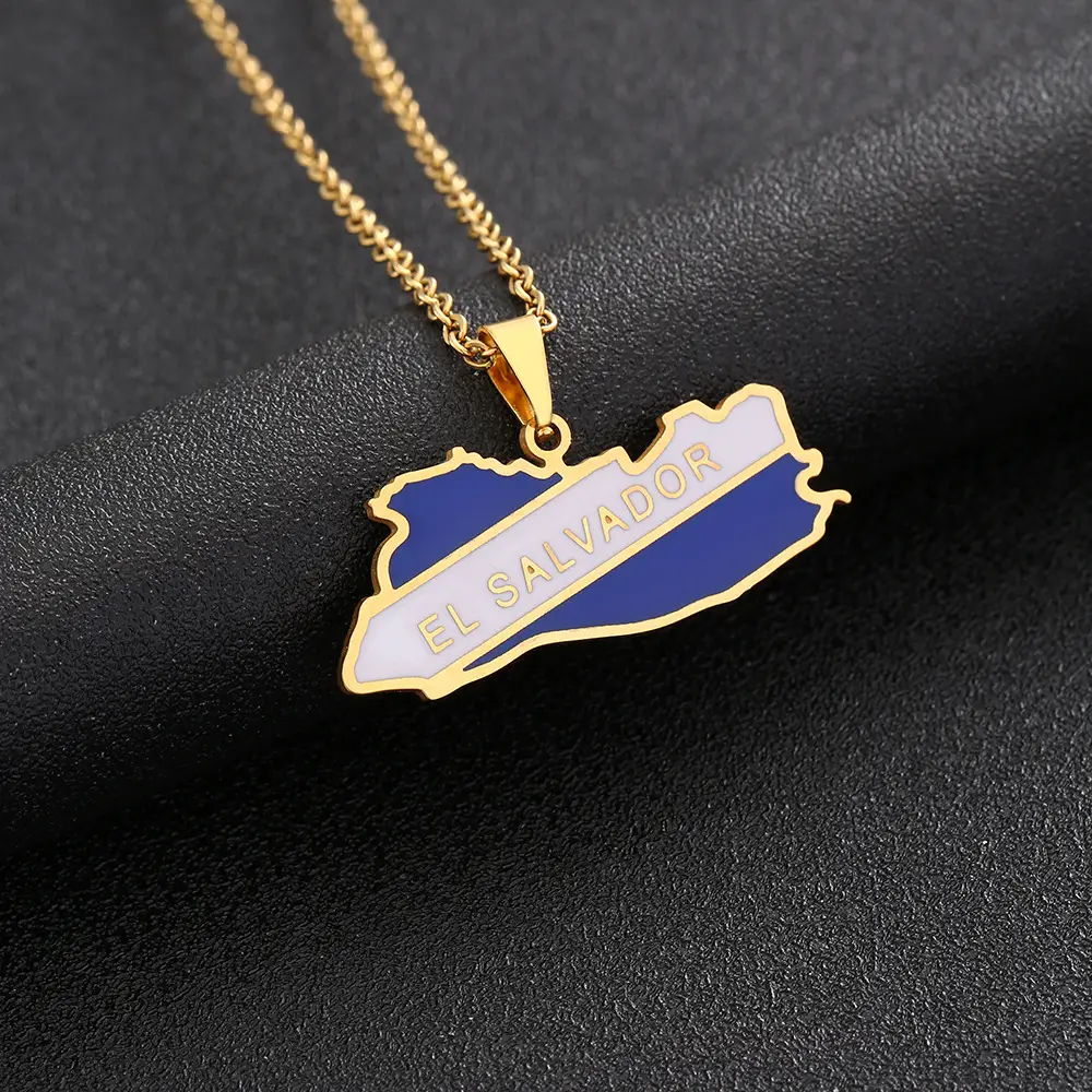 Men Women Couple Geometric Titanium Necklace with USA Flag Design — feature 10