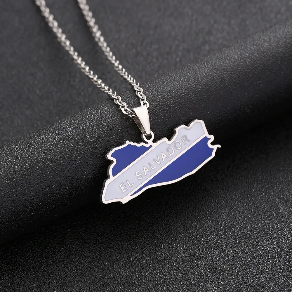 Men Women Couple Geometric Titanium Necklace with USA Flag Design — feature 11