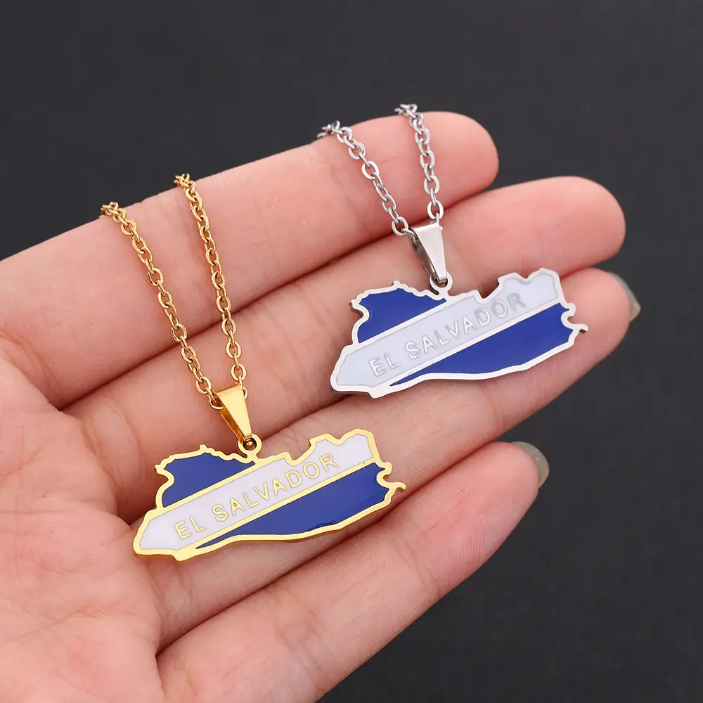 Men Women Couple Geometric Titanium Necklace with USA Flag Design - Image 4