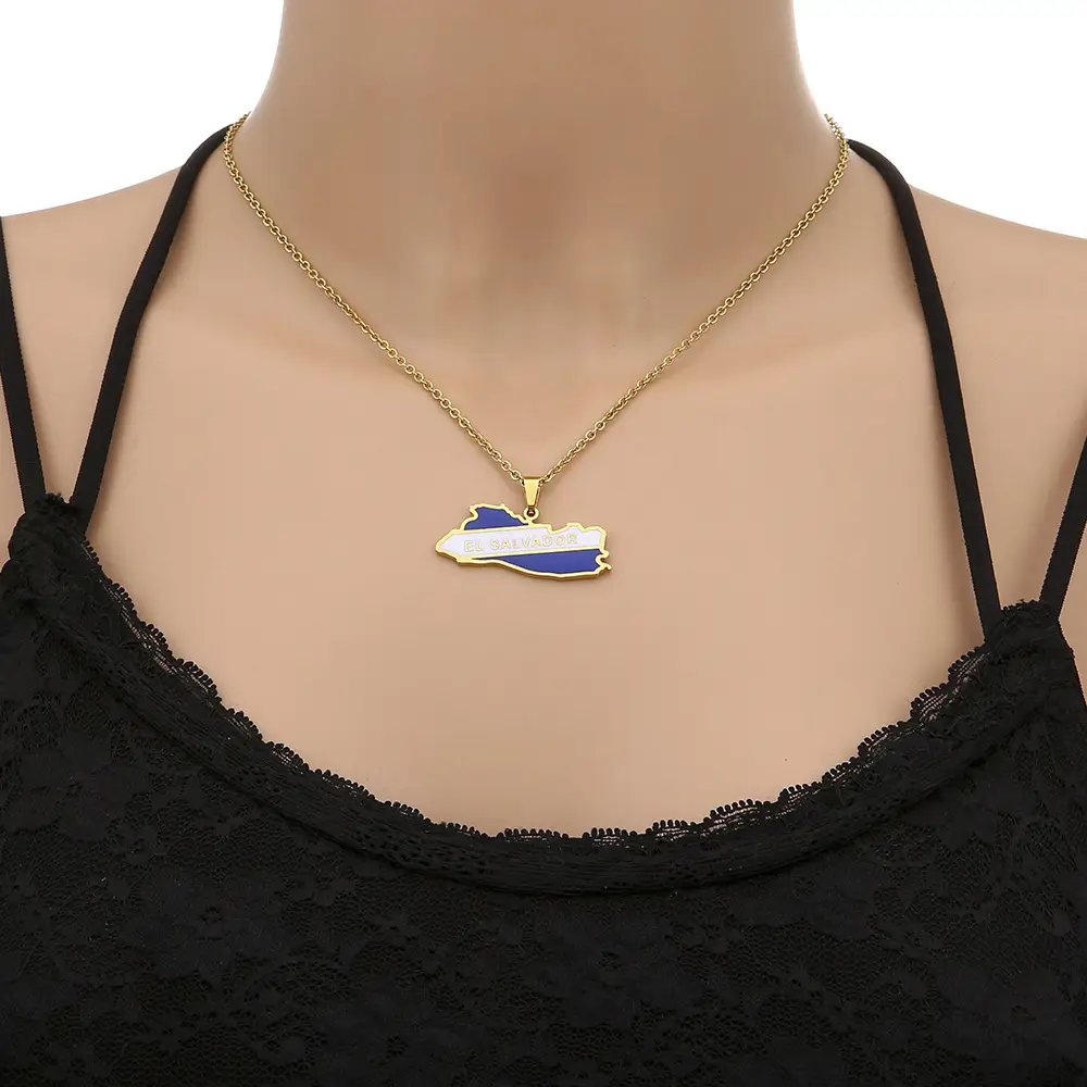 Men Women Couple Geometric Titanium Necklace with USA Flag Design — feature 13