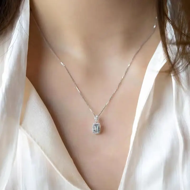 Aquamarine French Style Necklace for Women - Image 5